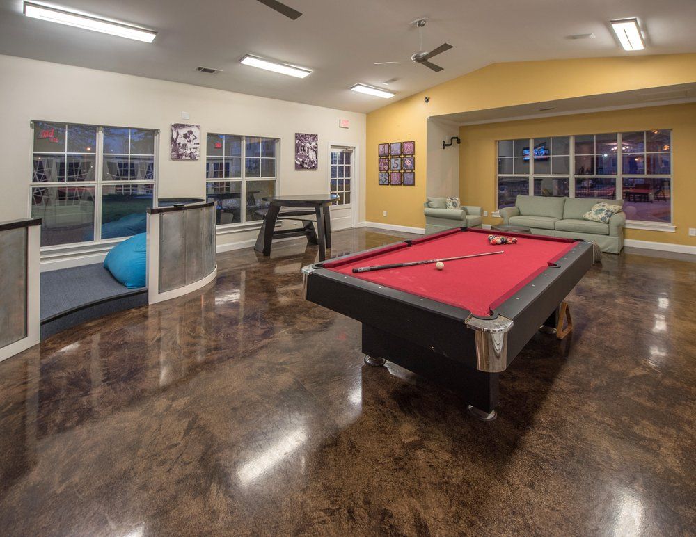 student lounge with pool table